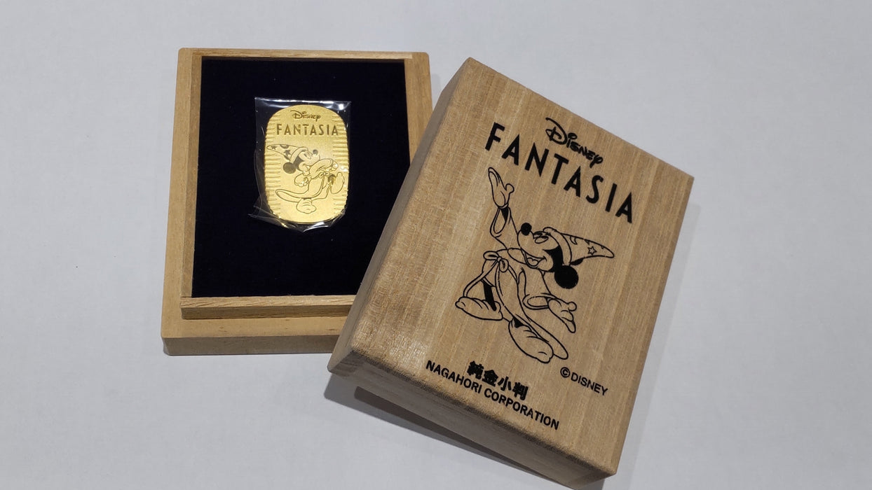 K24（純金）ミッキーマウス「FANTASIA」小判　10ｇ　桐箱入り